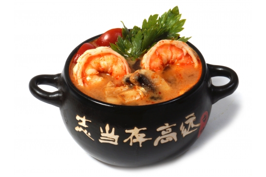 Том Ям - острый Тайский суп с креветками